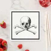 Schedel en Crossbones Pirate Luncheon Papier Serve Servet (Insitu)