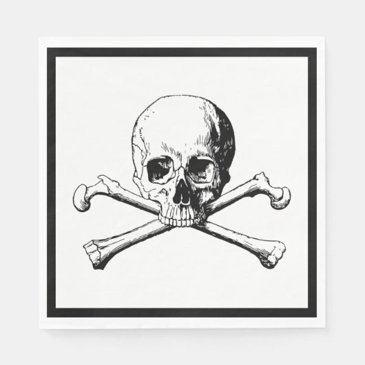 Schedel en Crossbones Pirate Luncheon Papier Serve Servet (Voorkant)