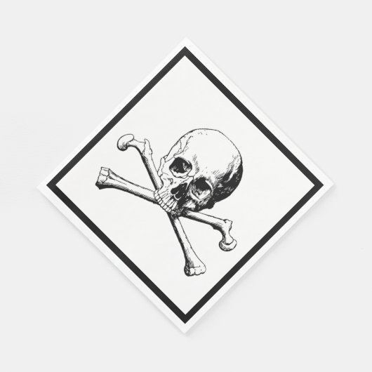 Schedel en Crossbones Pirate Luncheon Papier Serve Servet (Hoek)