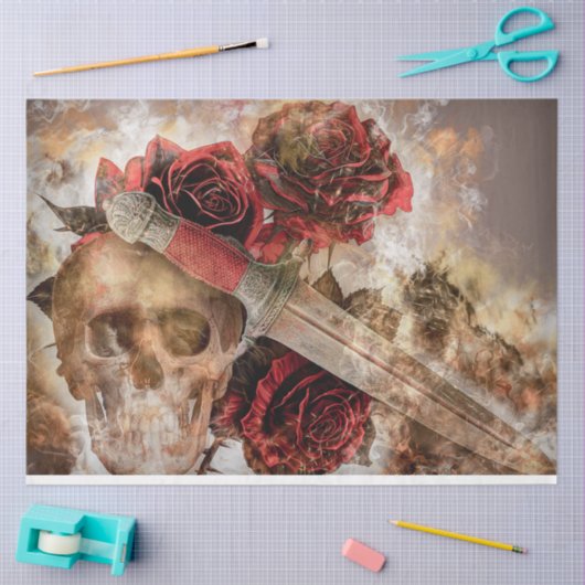 Schedel en dolk Decoupage Papier (Craft)