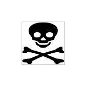 Schedel en dwarsbeenderen 2 silhouet art stempel (Afrduk)