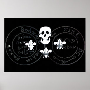 SCHEDEL EN FLEUR DE LIS / PIRATEN SCHATKAARTEN, POSTER