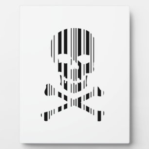 Schedel en gekruiste botten BAR CODE Gif barcode Fotoplaat
