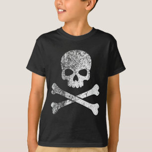Schedel en gekruiste botten skelet piraat jolly ro t-shirt