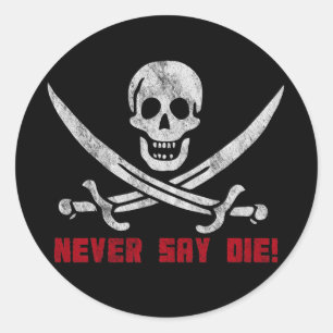 Schedel en Gekruiste knekels Ronde Sticker