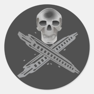 Schedel en Harpbones Sticker