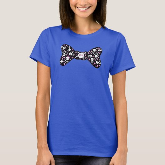 Schedel en Hart Bow T-shirt (Voorkant)