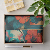 Schedel en Hibiscus Collage Decoupage Papier (Geschenk)