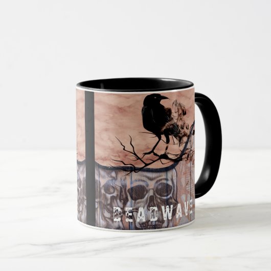 Schedel en kraai Horror gepersonaliseerd Mok (Voorkant rechts)