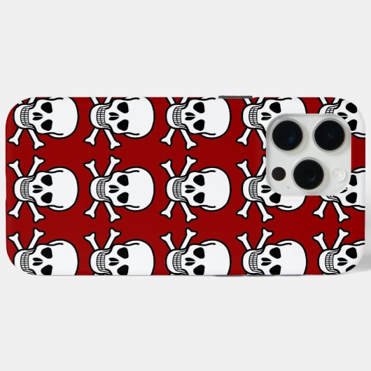 Schedel en Kruisbeenderen Rode achtergrond Hallowe Case-Mate iPhone Case (Achterkant (horizontaal))