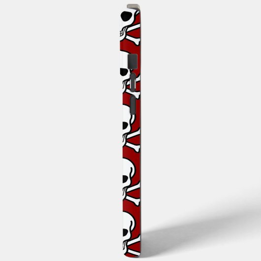 Schedel en Kruisbeenderen Rode achtergrond Hallowe Case-Mate iPhone Case (Achterkant / Links)