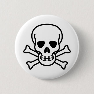 schedel en kruisbeenderen ronde button 5,7 cm
