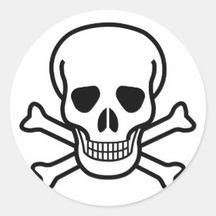 Schedel en Kruisbeenderen sterfsymbool Ronde Sticker