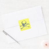   schedel en kruisbeenderen vierkante sticker (Envelop)