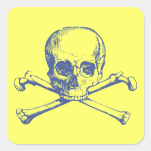   schedel en kruisbeenderen vierkante sticker
