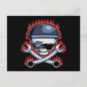 schedel en kruisdraden briefkaart