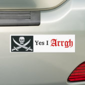 schedel en kruisje botten, ja ik, Arrgh Bumpersticker (Op auto)