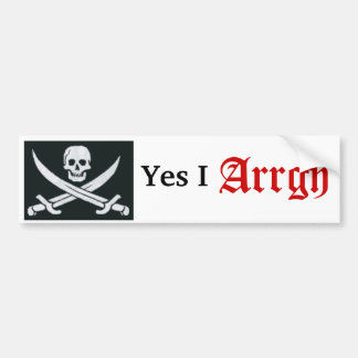 schedel en kruisje botten, ja ik, Arrgh Bumpersticker