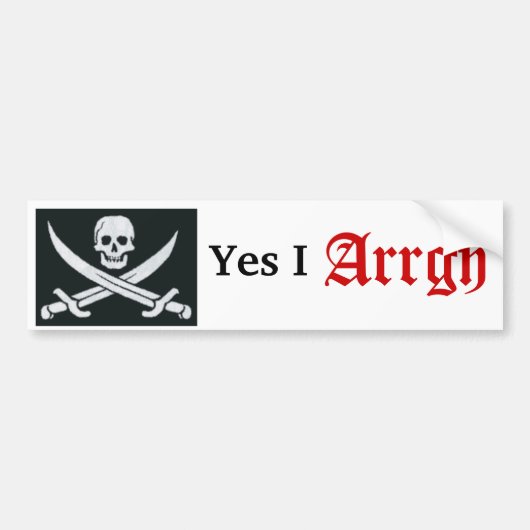schedel en kruisje botten, ja ik, Arrgh Bumpersticker (Voorkant)