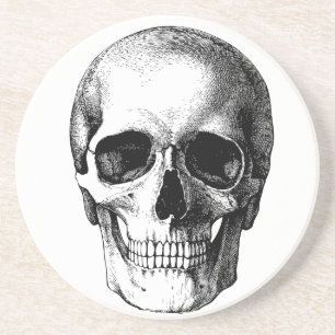 schedel en maangriep zandsteen onderzetter