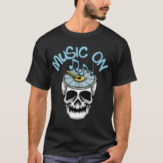 Schedel en muziek streetwear t-shirt