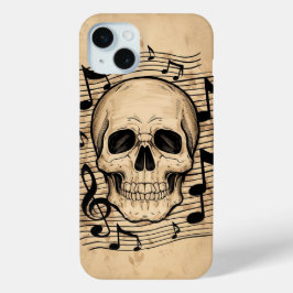 Schedel en notities iPhone 15 mini hoesje
