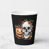 Schedel en pompoen papieren bekers (Voorkant)