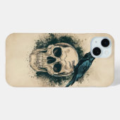 Schedel en Raaf Case-Mate iPhone Case (Achterkant (horizontaal))