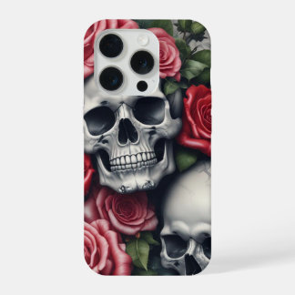 Schedel en Rozen Apple iPhone 15 Pro Hoesje