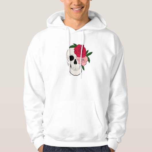 Schedel en Rozen Hoodie (Voorkant)