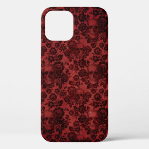 Schedel en rozen kantontwerp iPhone 12 pro hoesje