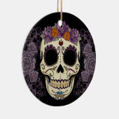  schedel en Rozen Keramisch Ornament (Rechts)