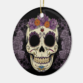  schedel en Rozen Keramisch Ornament (Links)