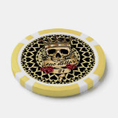 Schedel en Rozen Poker Chip - $1 (Enkel)
