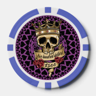 Schedel en Rozen Poker Chip - $500