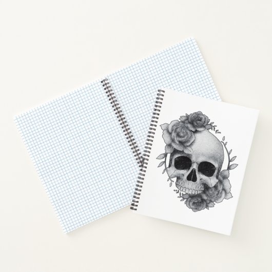 Schedel en Rozen Schets Notitieboek (Binnen)