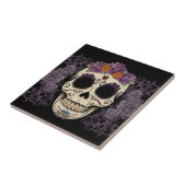 schedel en Rozen Tile Tegeltje (Zijkant)