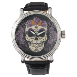  schedel en Rozen volgen Horloge