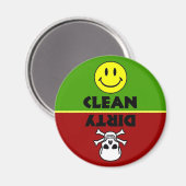 Schedel en Similie Clean Vuile Vaatwasser Magneet (Voorkant / Achterkant)