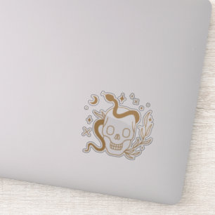 Schedel en slang sticker