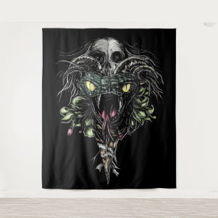 Schedel en slang wandkleed