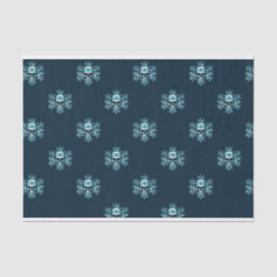 Schedel en Sneeuwvlok Kerst Weefsel Papier