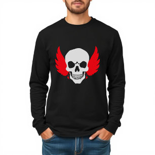 Schedel en Veren Kunst T-shirt