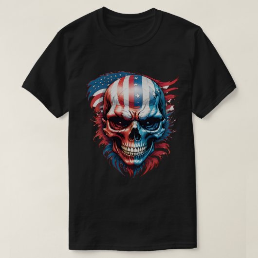Schedel en vlag nr 1 t-shirt (Design voorkant)