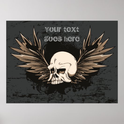 Schedel en vleugels aangepast poster (Voorkant)