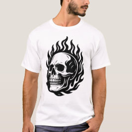 schedel en vuur t-shirt