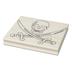 Schedel en zwaarden illustratie art stempel