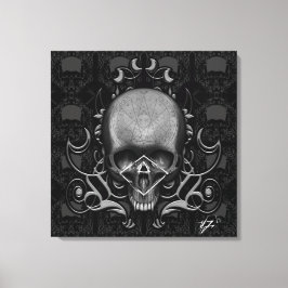 schedel Floral patroon Canvas Afdruk