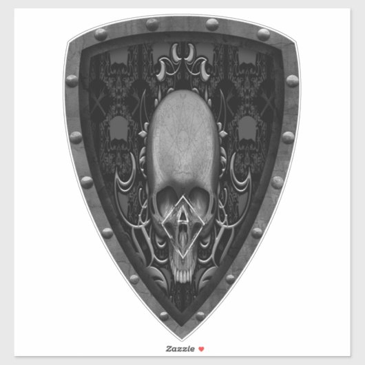 schedel Floral patroon Sticker (Vel)