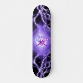 Schedel Gekruiste Zwaarden Skateboard